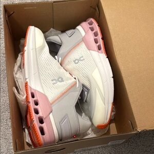 New in Box On Running Cloudnova Flux white zephyr women’s 6